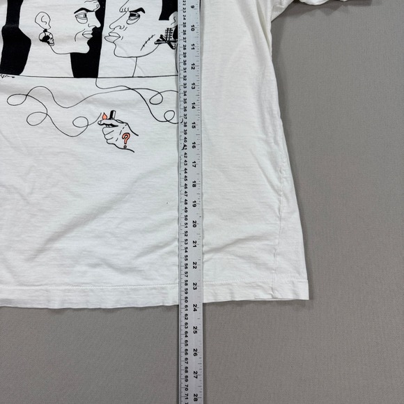 Vintage 90s Graphic T Shirt Men's Size 44 White Single Stitch‎ Short Sleeve - Picture 5 of 8